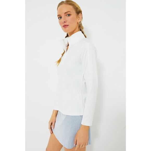 TUCKERNUCK SPORT White Performance Jersey Carver Quarter Zip Tee Size L NWT - Picture 4 of 8